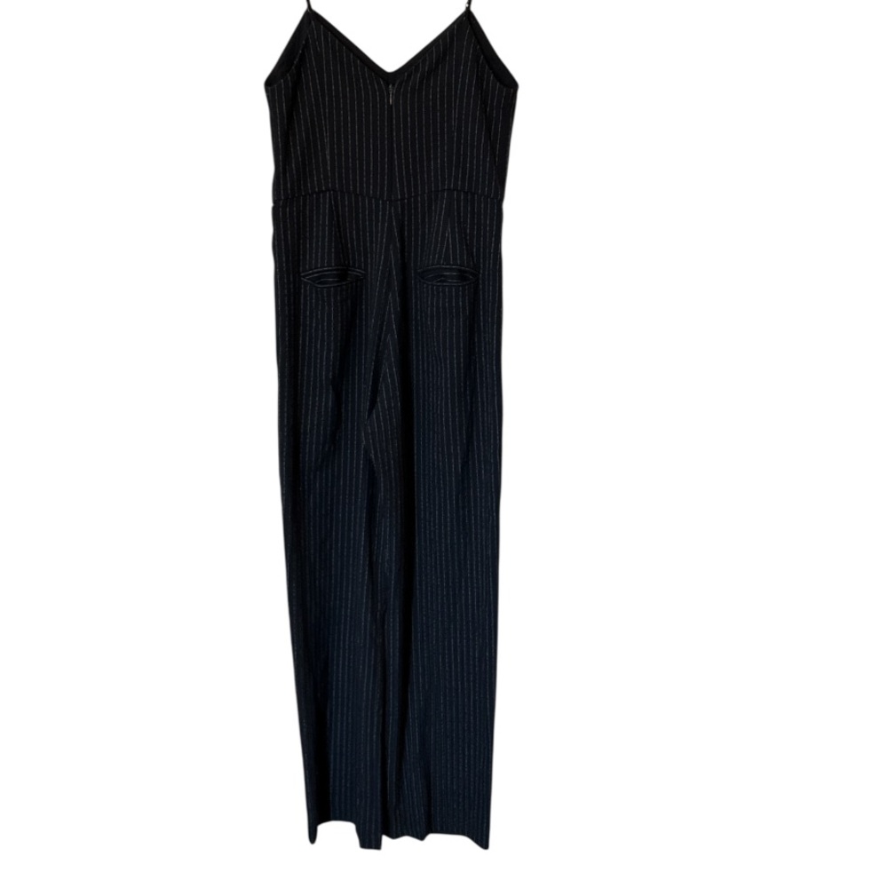 Anthropologie Size 2 Black Wide Leg‎ Pin stripped Jumpsuit - Picture 11 of 12